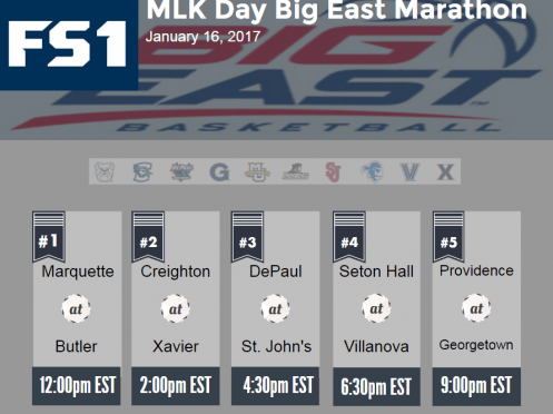 Big East Announces MLK Day Hoops Marathon for 2016-17 Season