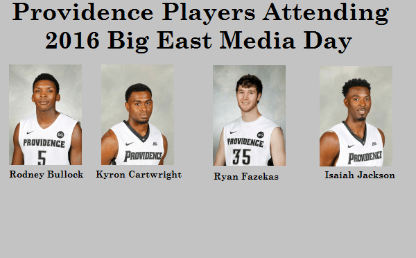 Providence Sending Four Players to 2016 Big East Media Day